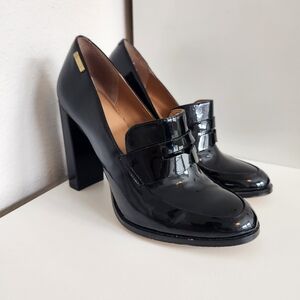 Calvin Klein Kathryn Black Patent Loafer Pump